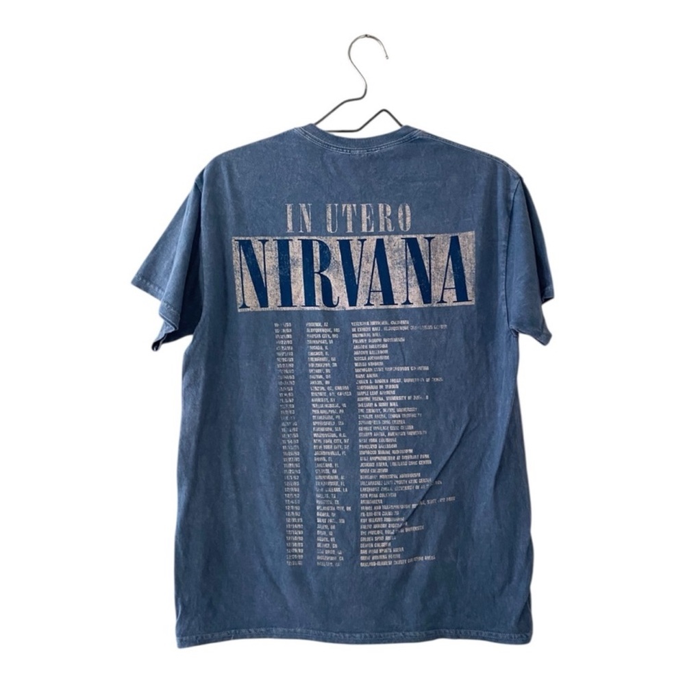 NIRVANA Blue In Utero Live 93 Concert T Shirt Angel Graphic Tee Unisex Medium - Picture 2 of 6
